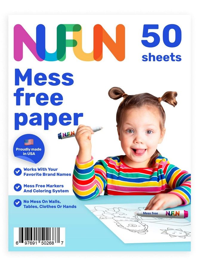 NuFun Activities Mess Free Paper Kids Create No Mess Wonders With Special Coloring Paper Gift For Kids 50 Blank Pages  - Image 2