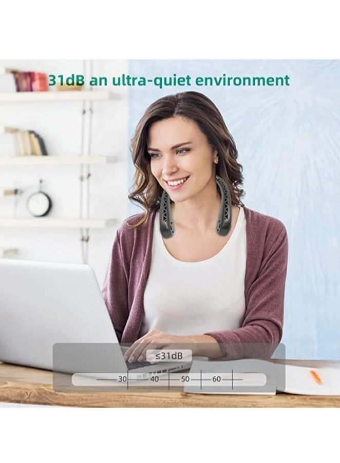 Neck Fans Portable Rechargable Prime, Bladeless Personal Fans for Your Neck Face Travel Summer Birthday Gifts for Women Men Kids Black - Image 3