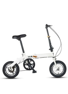Sharpdo 12 Inch Lightweight Folding Mountain Bike for Teenagers Height Adjustable High Carbon Steel Frame Dual Disc Brakes Folding Bicycle for Adults Youth Men Women  - Image 1