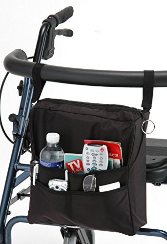 NOVA Medical Products Walker Bag, Large Carry Bag with 3 Front Pockets for All Walkers, Black, 1 Count (Pack of 1) - Image 4