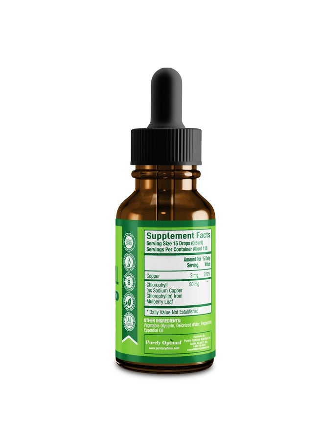 Purely Optimal Premium Chlorophyll Liquid Drops - 100% Natural & Gluten Free Liquid Chlorophyll - Non GMO, 118 Servings - Image 2