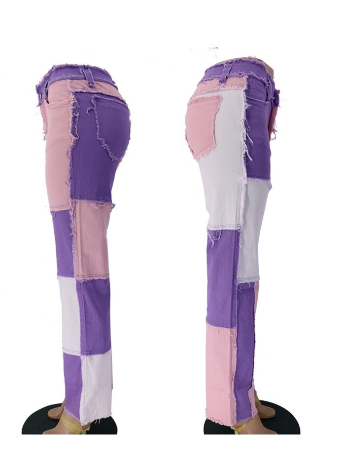 Loquat Panels Of high-rise Tight Hips Women's Straight-leg Denim Trousers - Image 2