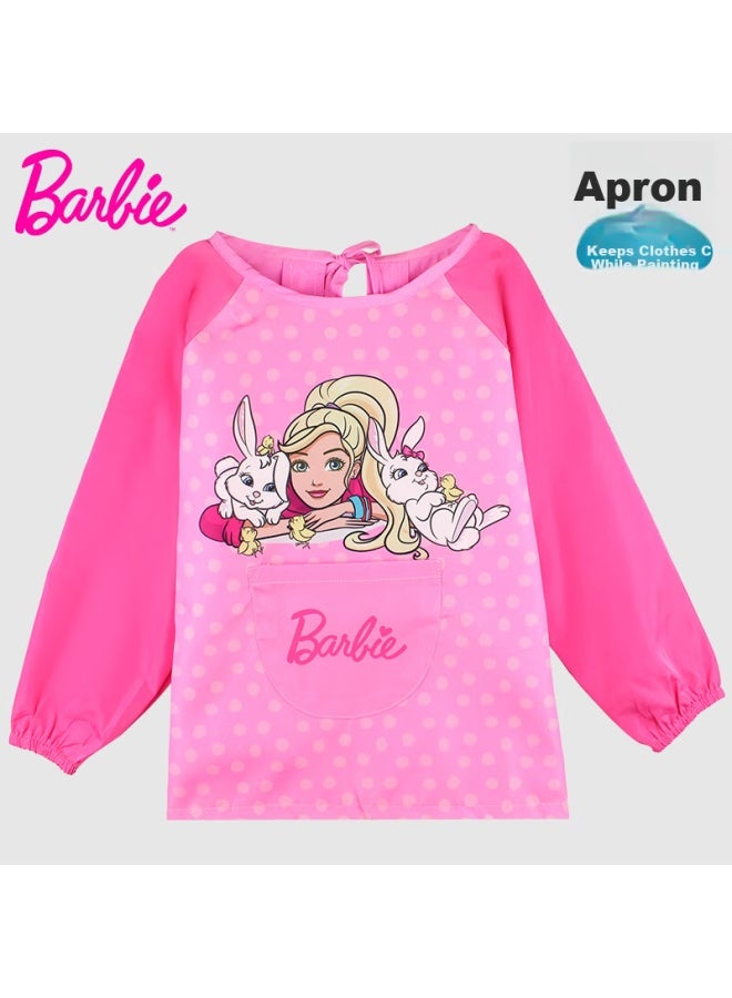 Barbie Baby Bib A Waterproof Anti-dirt Toddler Girls' Painting Smock Reversible Infant Overclothes - Image 1