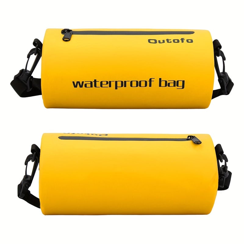 Yellow Zippered Dry Bag Lightweight PVC For Swimming Camping Paddleboarding - Image 3