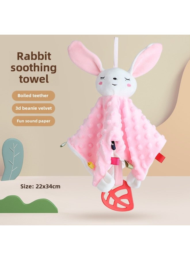 Supply Infant Baby Soothing And Sleeping Plush Doll With Tooth Glue Can Be Imported Pea Velvet Comfort Towel-Color:Rabbit Baby Towel (bag) 85.4G Volume Weight 240g  - Image 1