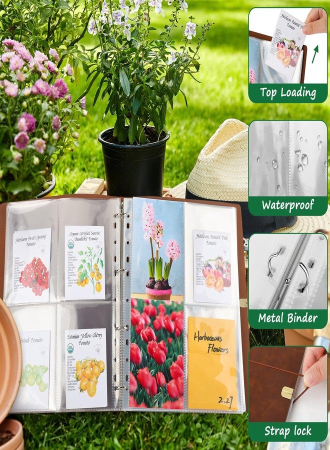 UCandy Seed Packet Organizer Binder, Garden Planner Packet with 25 Pack Clear Pocket Sleeves(Slot Size 3.9" x 5.5") 50Pcs Seed Storage Envelopes, Fit for Standard Seed Packets - Image 3