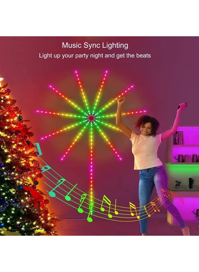 Smart Firework Bluethooth APP LED Light for Bedroom Decoration,LED Strip Lights with Remote App Control, Music Sound Sync Light for Home Room Wall Decor, Christmas, Party(Firework Strip) - Image 4
