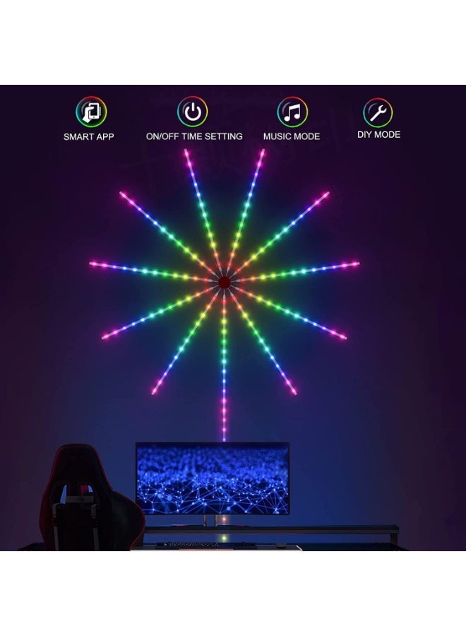 Smart Firework Bluethooth APP LED Light for Bedroom Decoration,LED Strip Lights with Remote App Control, Music Sound Sync Light for Home Room Wall Decor, Christmas, Party(Firework Strip) - Image 2