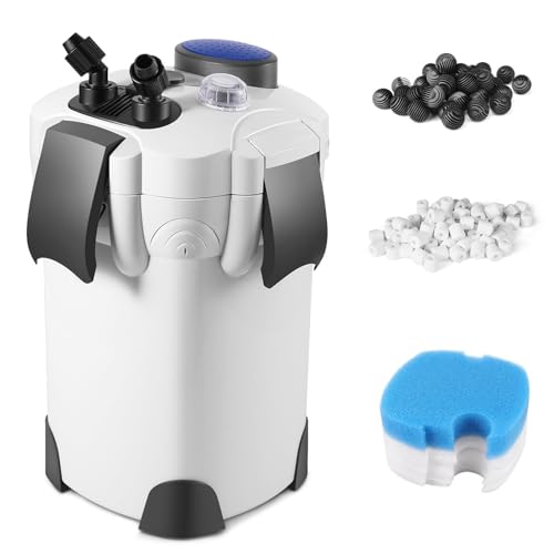 Flexzion Aquarium Canister Filter with 265GPH Flow Rate, Spray Bar, & 3-Stage Media Filtration for up to 75 Gallon Fish Tanks - Ultra-Quiet External Canister Filters for Aquarium - Image 1