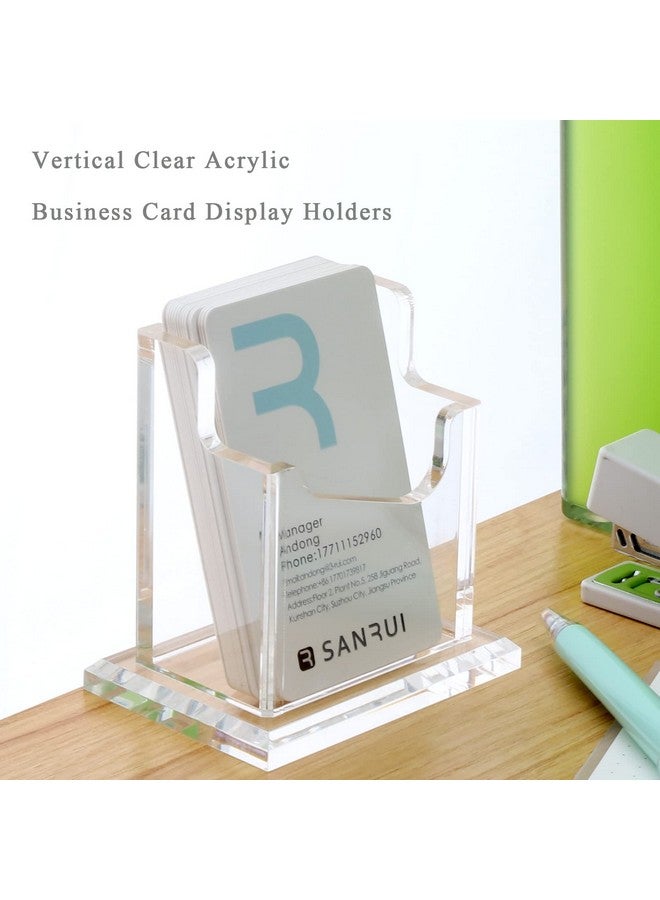 SANRUI Acrylic Business Card Holder For Desk,Vertical Business Card Display Clear Business Card Organizer - Image 5