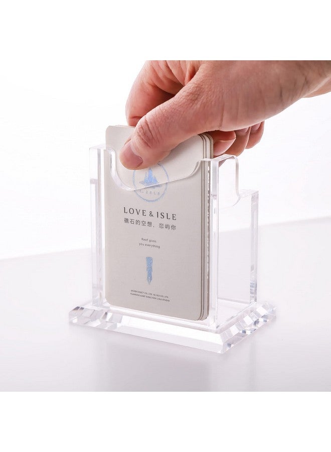 SANRUI Acrylic Business Card Holder For Desk,Vertical Business Card Display Clear Business Card Organizer - Image 4