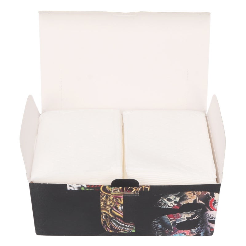 Disposable Tattoo Wipes 100 Pcs Soft Cotton Strong Water Absorption - Embossed Effective Cleansing Skin Friendly for Tattoo Artists Permanent Makeup - Image 1