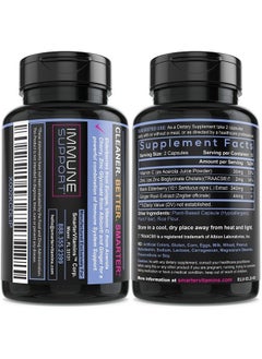 SmarterVitamins Smarter Elderberry Capsules + Vitamin C + Ginger & Zinc, Herbal Supplement for Immune Support, Powerful Black Elder Berry Extract Antioxidant Vitamin, 60 Vegan Pills  - Image 3