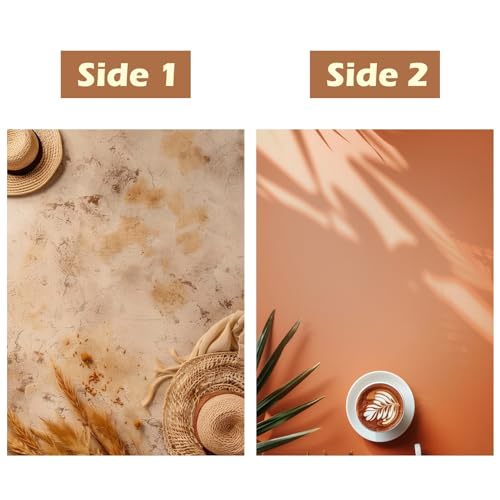 HomeArt Sheet 2 in 1 Product Photography Backdrop 3D Flat Lay Tabletop Double-Sided 20x29 Photo Background PVC Wrinkle Free for Small Products Food, Cosmetics Shoot (Combo 9) - Image 2