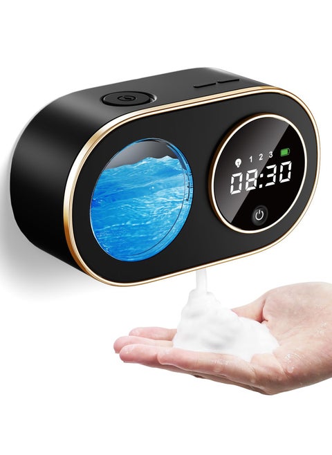 Wall mounted automatic soap dispenser with high-definition LED time display, rechargeable intelligent handheld