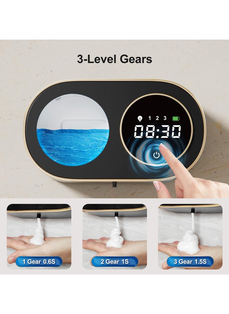 Wall mounted automatic soap dispenser with high-definition LED time display, rechargeable intelligent handheld