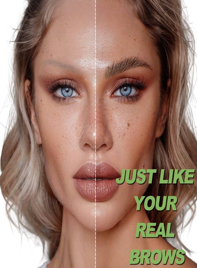 درمود قلم تحديد الحواجب بتقنية الميكروبليدينغ، أقلام حواجب مقاومة للماء للنساء، لون بني طبيعي، قلم تحديد الحواجب السائل ذو رأس رفيع دقيق بأربعة فروع، يدوم طويلاً، بني متوسط - Image 2