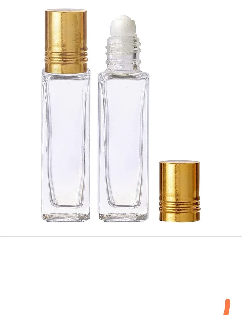 Padmavati Reusable Empty Roll on Glass Bottles 10ml Pack Of 25 Essential oils Perfumes Attar Lip Balm TravelFriendly Bottles on bottles with golden cap for perfume essential oils Qty 25