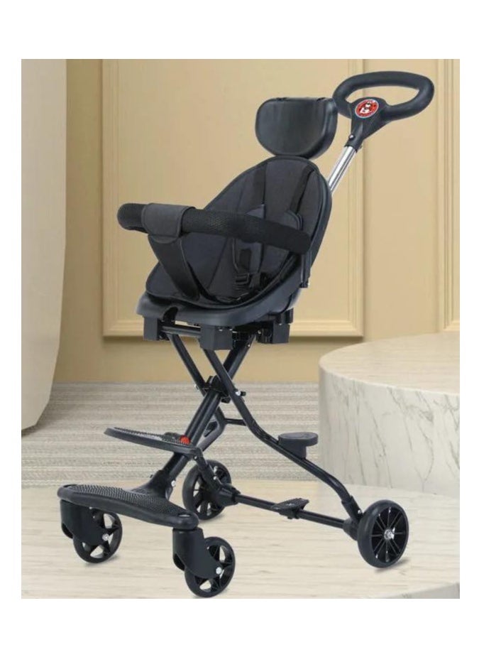 Generic Imported Baby Stroller for Ages 0-4 Years, Stroller with Adjustable Handles, Strong Brakes and Backrest - For Shopping, Walking, Travel - and Home Use (Easy to Assemble and Durable) Foot Brake  - Image 1