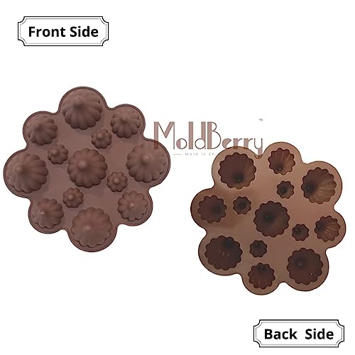 MoldBerry Silicone 13 Cavities Modak Shape Chocolates Mold | Modak Filling Mould, Cupcakes Decoration Cake Border Decorating for Ganesh Chaturthi Festival Theme Mold - Pack of 1 (Multicolor) - Image 3