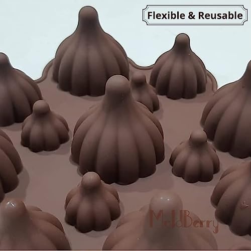 MoldBerry Silicone 13 Cavities Modak Shape Chocolates Mold | Modak Filling Mould, Cupcakes Decoration Cake Border Decorating for Ganesh Chaturthi Festival Theme Mold - Pack of 1 (Multicolor) - Image 4