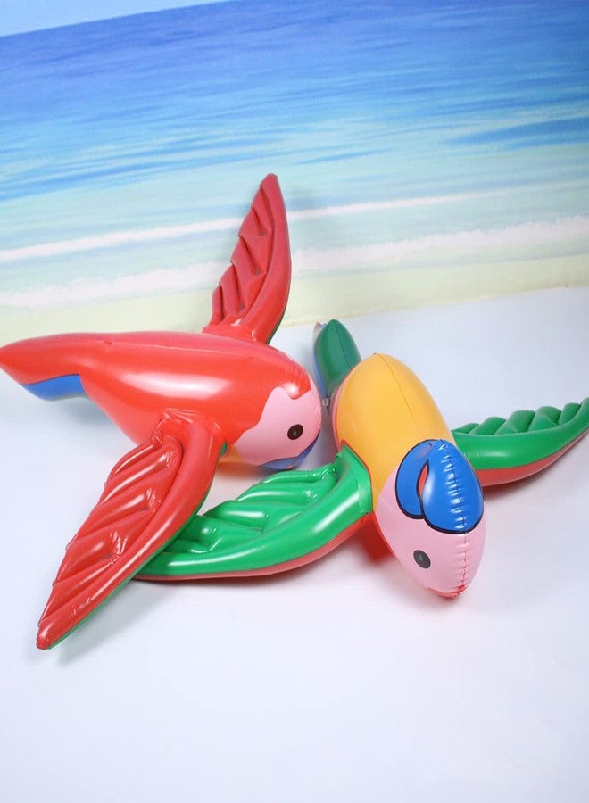 CBLUO 4 Pcs Inflatable Flying Parrot Colorful Inflatable Parrot Birds Decorations for Birthday Baby Shower Wedding Summer Luau Beach Pool Hawaii Hawaiian Tropical Holiday Carnival Party Supplies Favors - Image 4