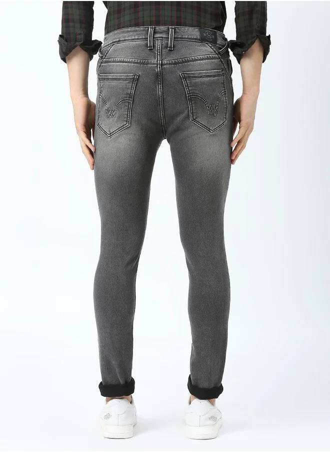 LAWMAN Pg3 Mid Rise Faded Skinny Fit Jeans by Styli