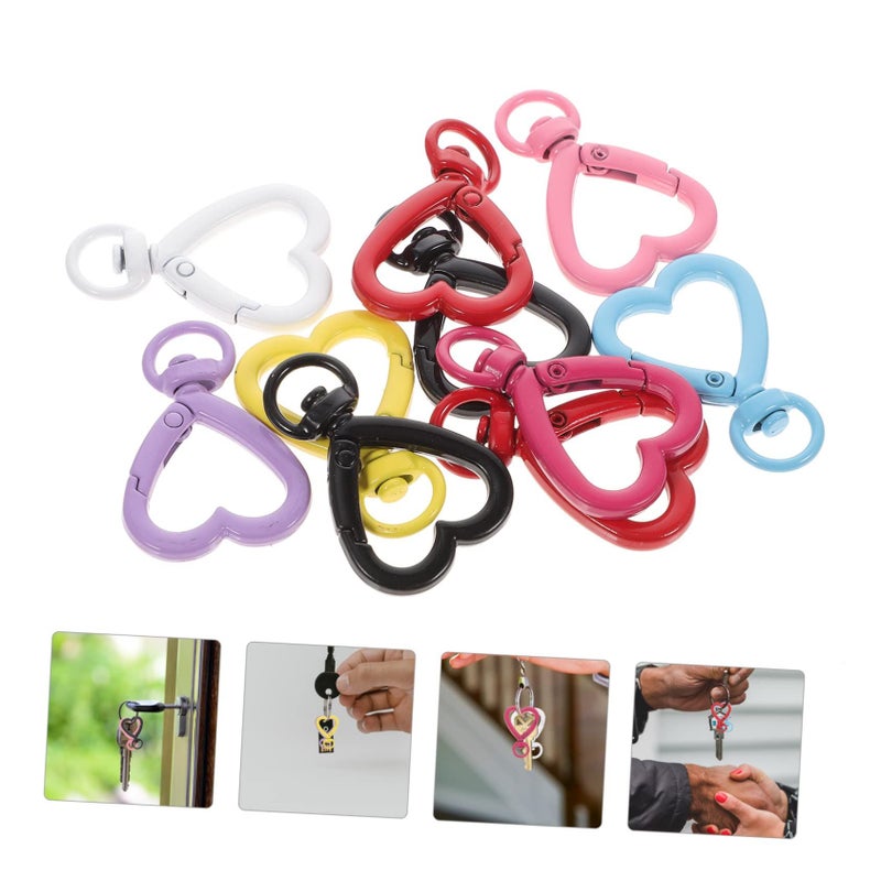 أزرار مرنة على شكل قلب بألوان مختلطة للحرف اليدوية وصنع المجوهرات DIY وحلقات المفاتيح - Image 4