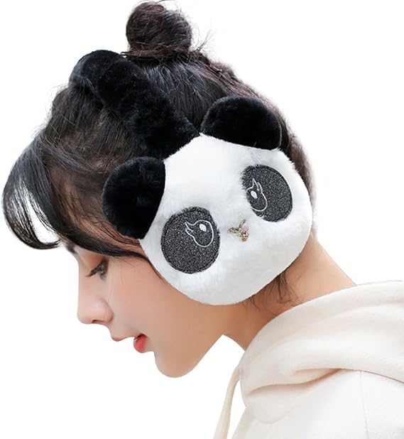Krystle Panda Earmuff Head Accessory Winterwear Plush Soft Headband for Boys and Girls (Pack f 1) Off-White - Image 1