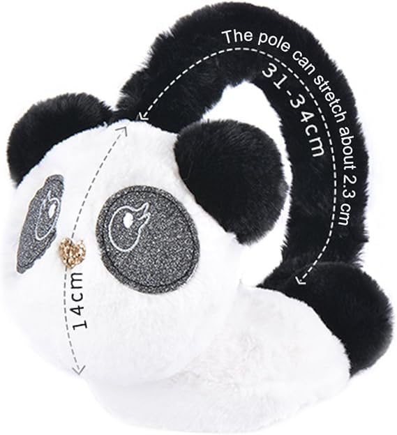 Krystle Panda Earmuff Head Accessory Winterwear Plush Soft Headband for Boys and Girls (Pack f 1) Off-White - Image 2