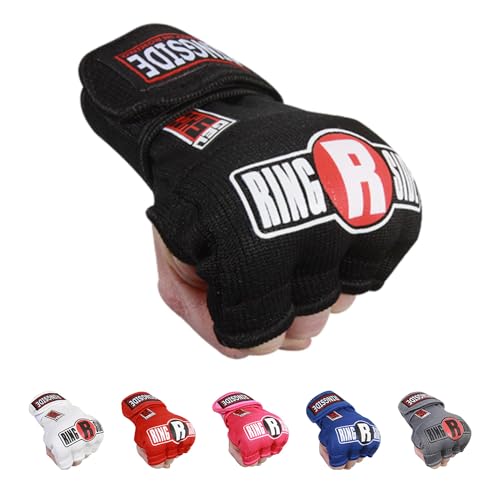 Ringside Gel Shock Quick Wraps, Impact-Absorbing Hand Wraps with Secure Support, Ideal for Boxing, MMA, Muay Thai, and Martial Arts, Inner Boxing Gloves for Men and Women, Black, Small/Medium - Image 1