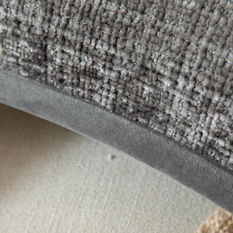 Yaertun Pack of 2 Chenille Textured Decorative Throw Pillow Covers Accent Solid Cushion Cover Soft Cozy Pillow Case with Velvet Back for Couch Sofa Bed Living Room 24x24 Inch Grey - Image 3