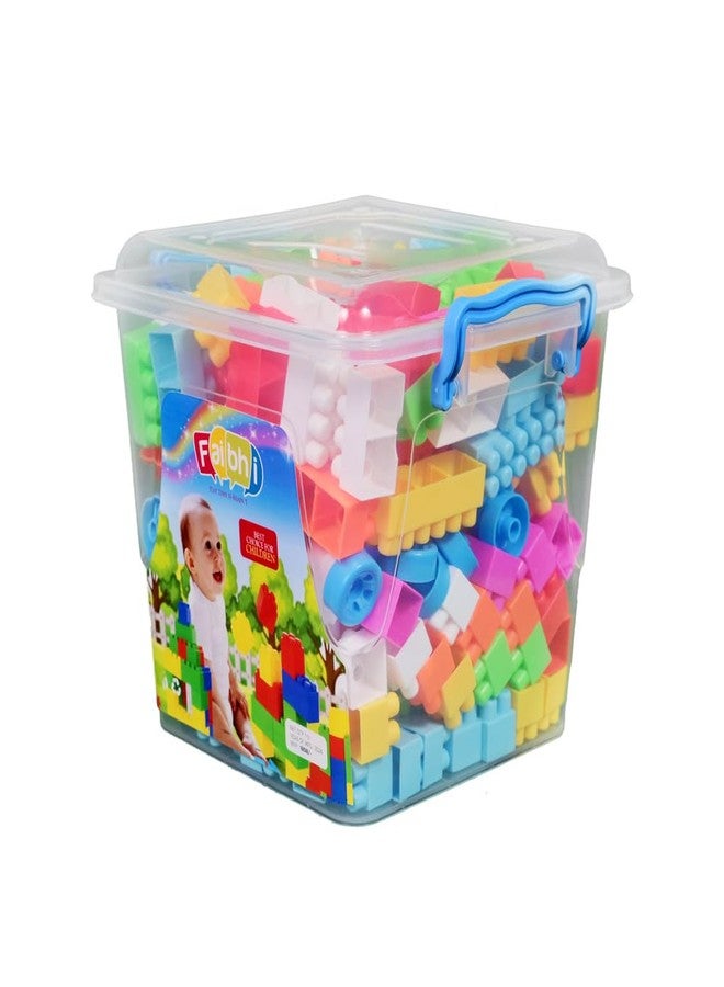 FAIBHI Building Block Set with Storage Container. Entertaining|Educational & Innovative Learning Toy for Kids| Puzzle Shape Assembly | Colorful Toy Set for Children of +3 Years. (Medium Block_200 pcs) - Image 1