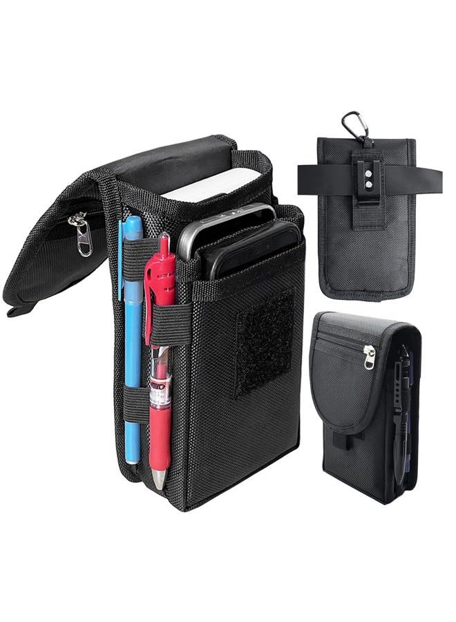 FAUDRECRO Belt Phone Pouch for Men,Dual Phone Holster with Belt Clip,Tactical Waist Cellphone Holder,Multi-Function Large Compatibility Smartphone Case for Daily Use,Outdoor Activity,Hiking,Camping,Working - Image 1