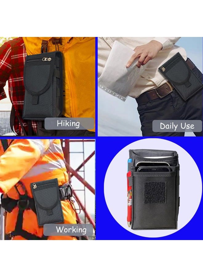 FAUDRECRO Belt Phone Pouch for Men,Dual Phone Holster with Belt Clip,Tactical Waist Cellphone Holder,Multi-Function Large Compatibility Smartphone Case for Daily Use,Outdoor Activity,Hiking,Camping,Working - Image 2