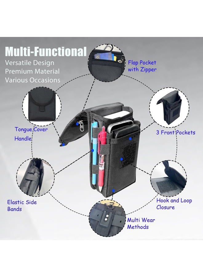 FAUDRECRO Belt Phone Pouch for Men,Dual Phone Holster with Belt Clip,Tactical Waist Cellphone Holder,Multi-Function Large Compatibility Smartphone Case for Daily Use,Outdoor Activity,Hiking,Camping,Working - Image 3