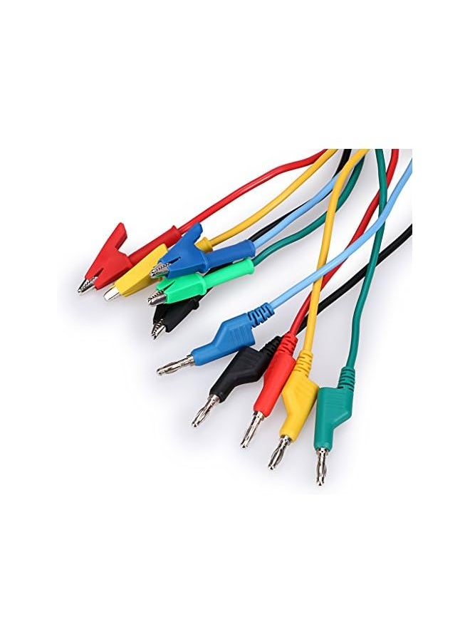 PROMASS promass 0.15”(4mm) 5PC Banana Plug to Crocodile Alligator Clip Test Probe Multimeter Probe Test Lead, Lead Wire Silicone Cable,39.37”(100cm) (5pcs colors)  - Image 3