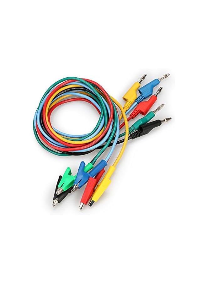 PROMASS promass 0.15”(4mm) 5PC Banana Plug to Crocodile Alligator Clip Test Probe Multimeter Probe Test Lead, Lead Wire Silicone Cable,39.37”(100cm) (5pcs colors)  - Image 4