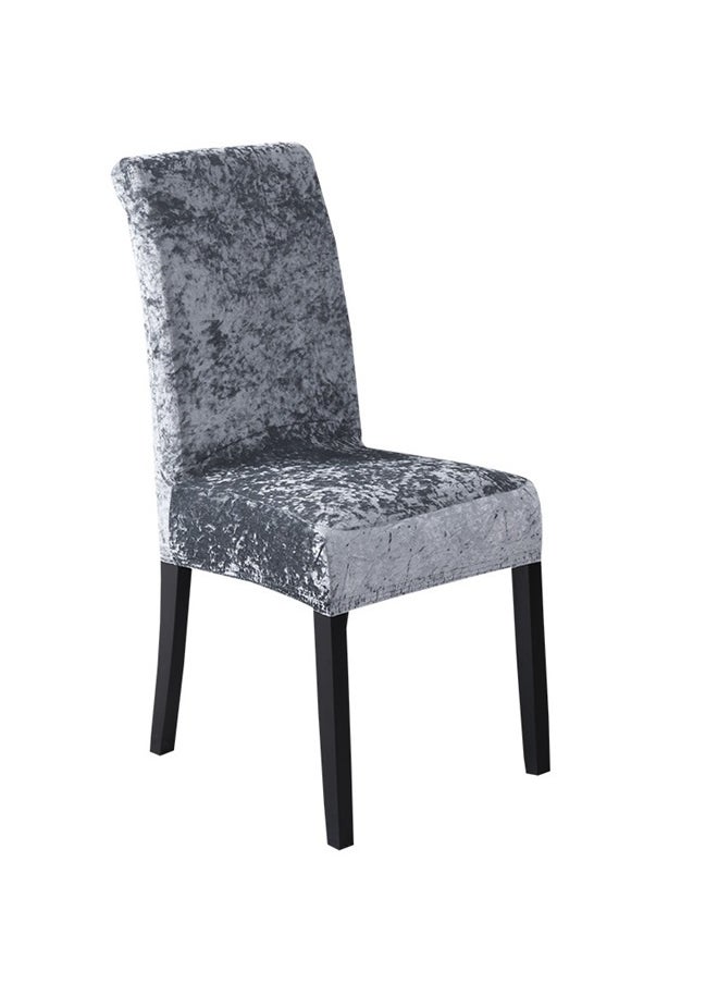 yongsheng 4-Piece Dining Chair Cover ，Velvet Chair Covers Solid Color Desk Seat Protector Seat Slipcovers for Hotel Banquet Wedding Fiestas (Color : Dark Gray, Size :39*6*50cm）  - Image 1