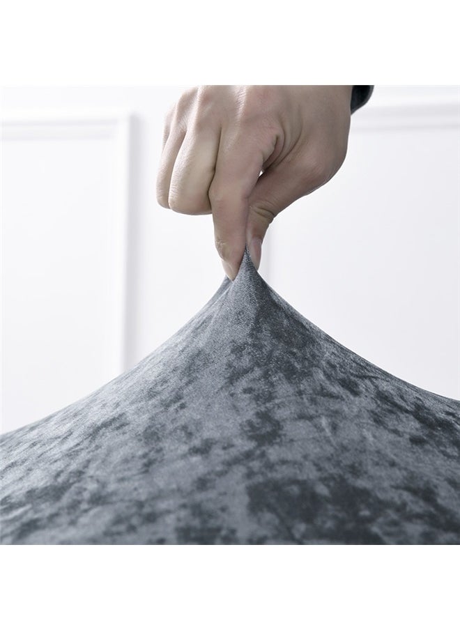 yongsheng 4-Piece Dining Chair Cover ，Velvet Chair Covers Solid Color Desk Seat Protector Seat Slipcovers for Hotel Banquet Wedding Fiestas (Color : Dark Gray, Size :39*6*50cm）  - Image 5