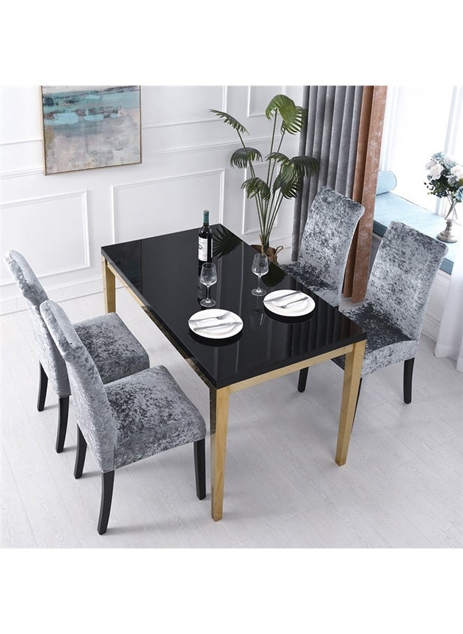 yongsheng 4-Piece Dining Chair Cover ，Velvet Chair Covers Solid Color Desk Seat Protector Seat Slipcovers for Hotel Banquet Wedding Fiestas (Color : Dark Gray, Size :39*6*50cm）  - Image 2