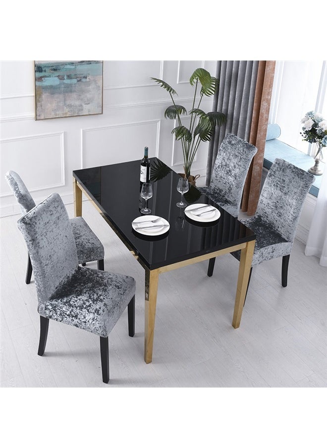 yongsheng 4-Piece Dining Chair Cover ，Velvet Chair Covers Solid Color Desk Seat Protector Seat Slipcovers for Hotel Banquet Wedding Fiestas (Color : Dark Gray, Size :39*6*50cm）  - Image 3
