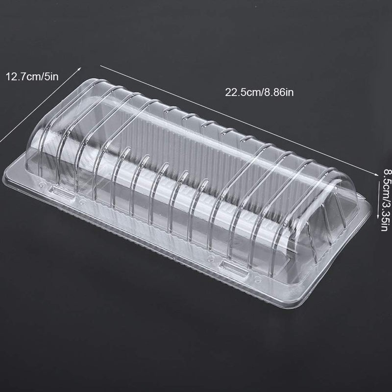 comfrt 25Pcs Plastic Disposable Food Containers, Cupcake Boxes Containers Fruit Vegetables Storage Box with Lids(22.5 * 12.7cm) - Image 5