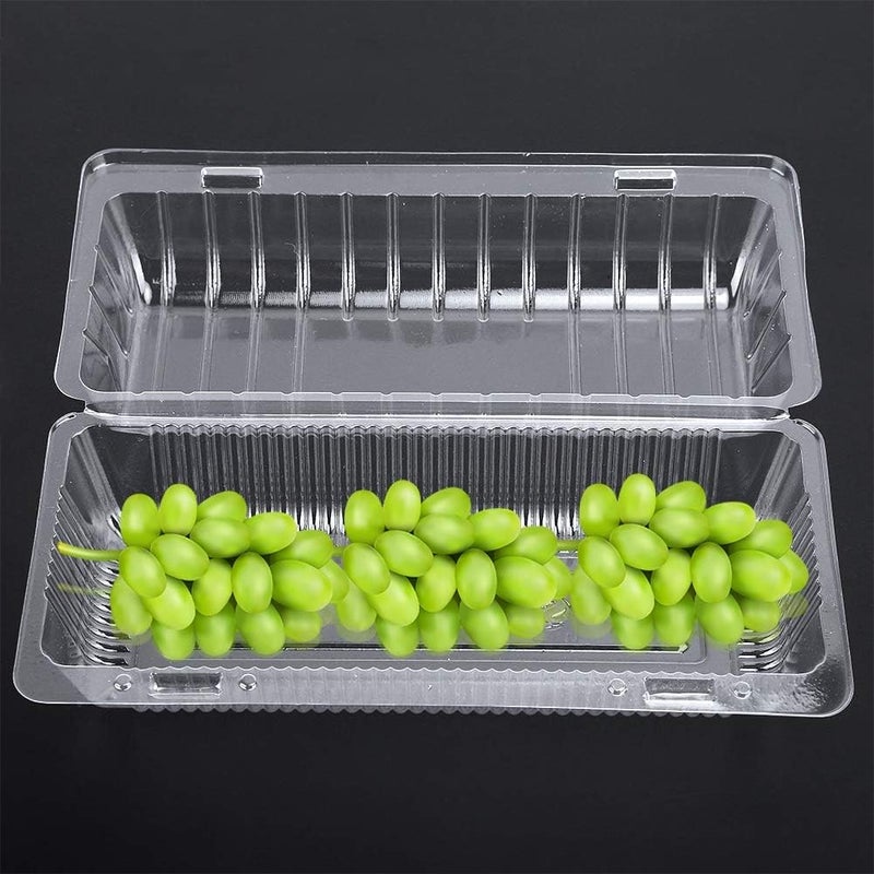 comfrt 25Pcs Plastic Disposable Food Containers, Cupcake Boxes Containers Fruit Vegetables Storage Box with Lids(22.5 * 12.7cm) - Image 4