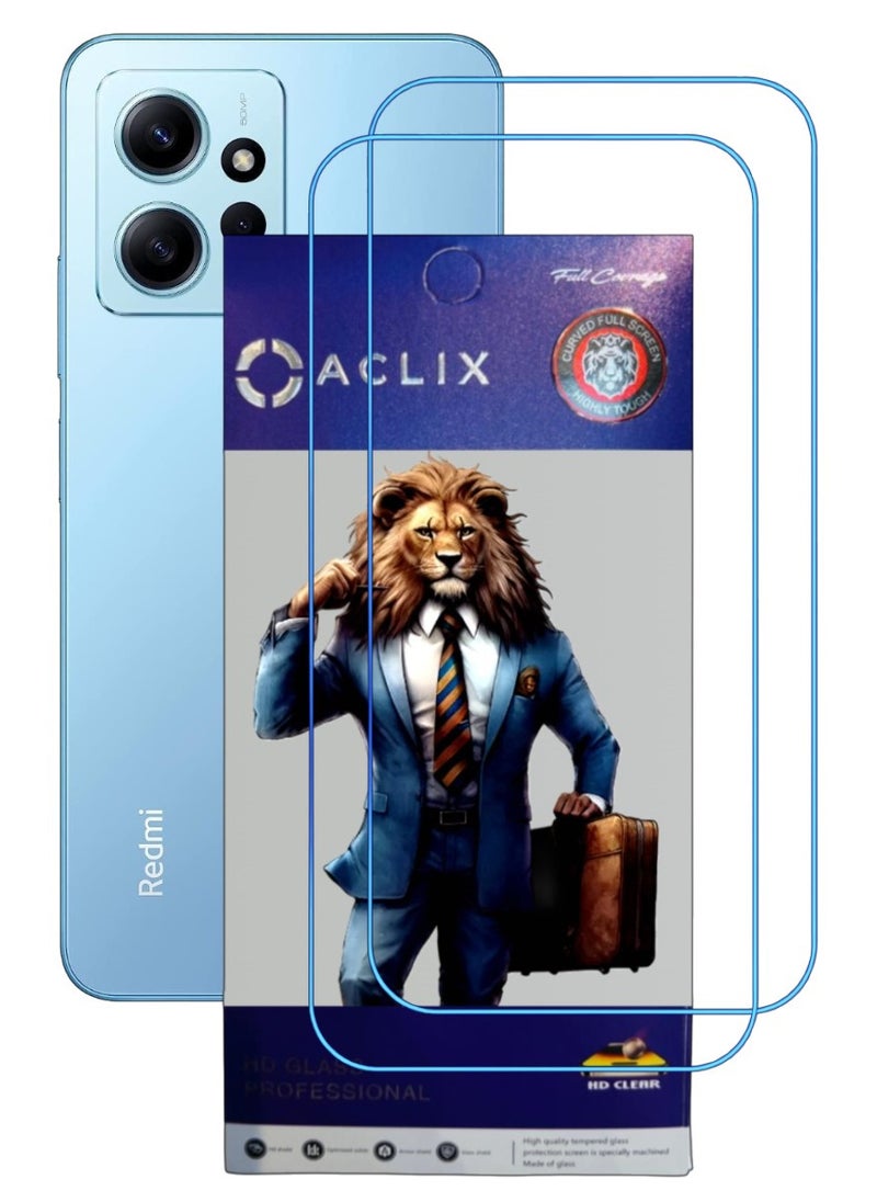 ACLIX 2 Pieces Antistatic ESD Dustproof Premium Quality High Definition Clear Tempered Glass Screen Protector Designed For Xiaomi Redmi Note 12 - Image 1