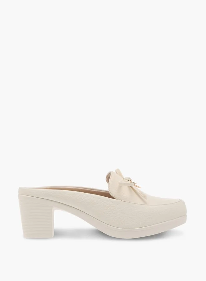 Flora Bella By Shoexpress Womens Bow Block Heels Slip On Shoes