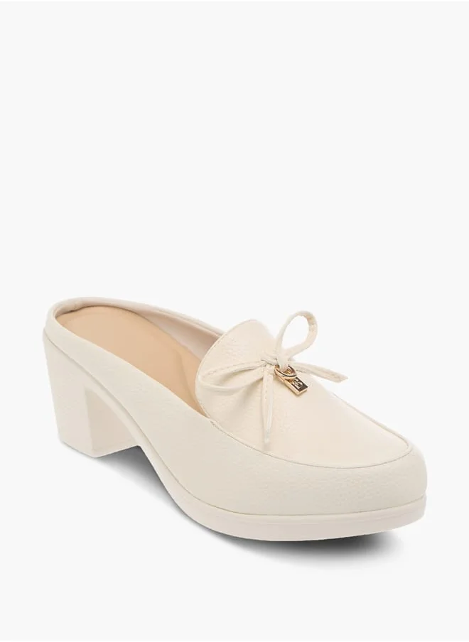 فلورا بيلا من شو إكسبرس Womens Bow Block Heels Slip On Shoes