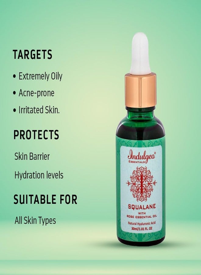 INDULGEO ESSENTIALS Squalane Skin Hydrator With Plant Derived Hyaluronic Acid (30Ml), 100% Pure Plant Squalane Derived From Olive & Sugarcane - Image 2