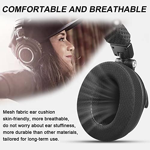 G GVOEARS Upgraded Replacement Earpads Cushions for HyperX Cloud/Alpha, Audio Technica M50X/M40X, Turtle Beach Stealth 400/600 & More - Ear Pads with Breathable Mesh Fabric/Added Thickness/Memory Foam - Image 5
