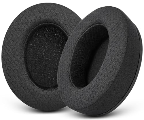 G GVOEARS Upgraded Replacement Earpads Cushions for HyperX Cloud/Alpha, Audio Technica M50X/M40X, Turtle Beach Stealth 400/600 & More - Ear Pads with Breathable Mesh Fabric/Added Thickness/Memory Foam - Image 1